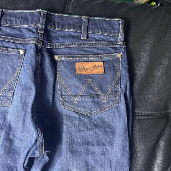 Wrangler Retro Men's Slim Fit Straight Leg Cowboy Western Jeans Blue Denim 33x34 - Picture 5 of 16